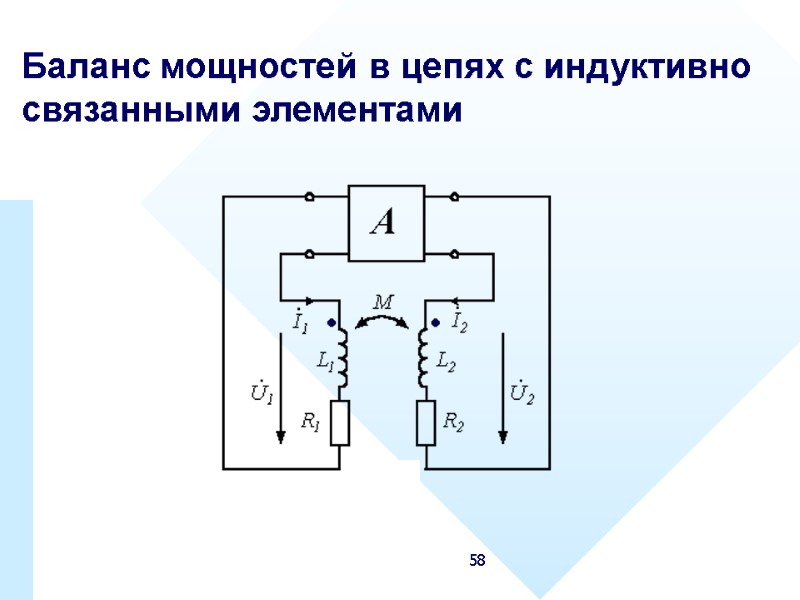 58 Баланс мощностей в цепях с индуктивно  связанными элементами